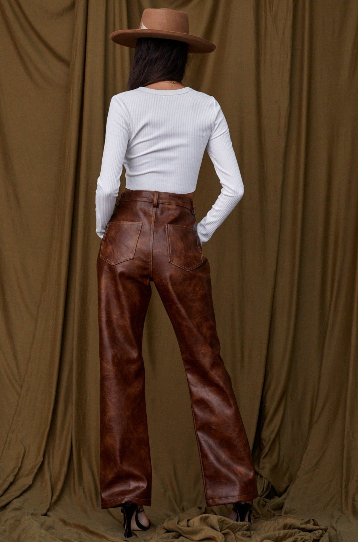 Maeve Brown Leather Pants – 12th Tribe